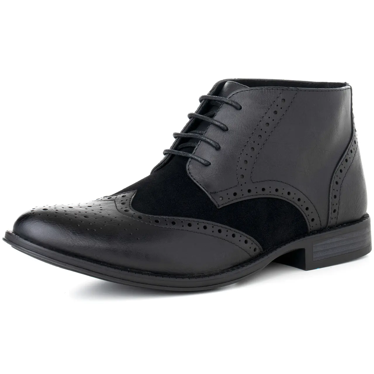 Alpine Swiss Geneva Mens Ankle Boots Lace Up TwoTone Brogue Wing Tip Dress Shoes