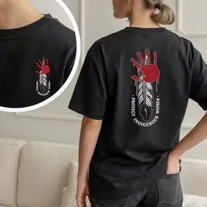 Protect Indigenous Women Red Hand  Shirt  MMIW Awareness Graphic T-Shirt for Women- Justice  for MMIW  Streetwear, Meaningful Cause Tee Oversized Unisex Top