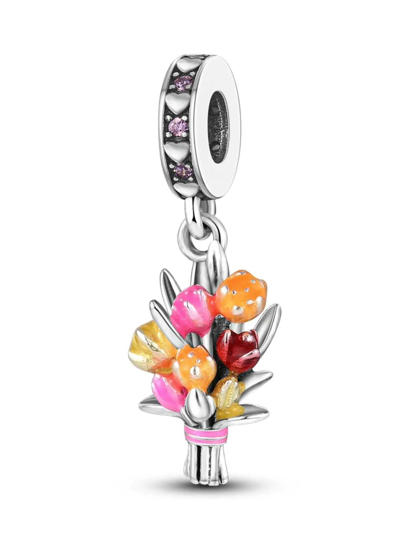 Mother's Day Gift Flower Design Pendant, Exquisite Trendy Pendant, Fashionable Rhinestone Decorated Pendant for Bracelet & Necklace, Fashion Accessories for Women & Girls, DIY Jewelry Making Accessories, Charms, Sunflower Pendant, DIY Jewelry Decoration