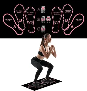Pink Anti-Slip Squat Mat, Squat Mat with Foot Position Sports Accessories for Home Workout, Anti-Slip & Shock-Absorbing Scientific Design Suitable for Home & Gym Use CYUXING