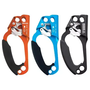 Hand Ascender for Rock Climbing, 8-13MM Adjustable Rope Clamp, Lightweight Aluminum Alloy Handled Ascender with Foot Loop, Certified Gear for Rappelling Tree Arborist Rescue Roofing Climbing
