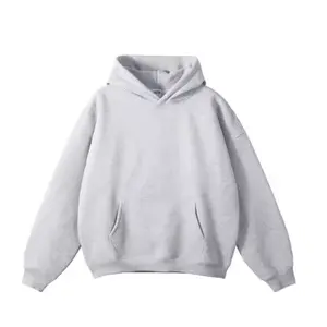 Solid Color 100% Cotton Hoodies Autumn Winter Baggy Sports Outwear Plush Oversized Hooded Sweater for Men and Women's