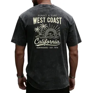 California Coastal Tee – Palm Tree Sunset Graphic on Soft Washed Cotton