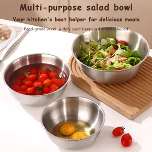 4 Pics Mixing Bowls, Stainless Steel Nesting Bowl Set for Space Saving Storage, Ideal for Cooking, Baking, Prepping & Food Storage Metal Tableware Serving Stylish