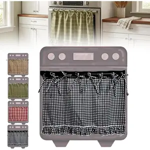 Handmade Oven Skirts Farmhouse Kitchen Décor Handmade Embroidery OvenSkirts Heat-Resistant Ribbon Ties Tabs & Ruffled Trim Effortless Install Hide Clutter & Elevate Style