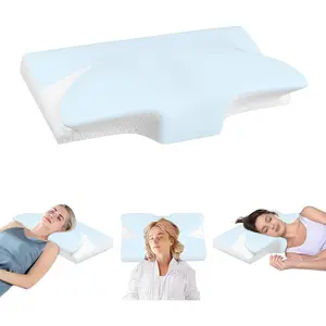 Cervical Pillow for Neck Pain Relief - Cooling Ergonomic Pillow with Arm Rest Slot & Ice Silk Pillowcase, Dual-Orthopedic Pillow for Side, Back, Stomach Sleepers
