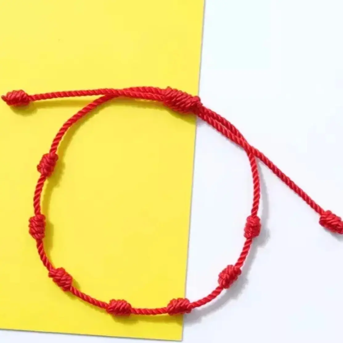 2 PACK Buddhist 7 Knots Rope Amulet Bracelet - with Lucky Red String for Kabbalah Gift bracelet