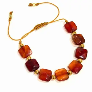 Gold sand ágata bracelet adjustable, handmade