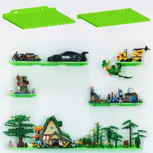 12 Wall Display Shelf for Lego Bricks, 4x5 inch Dual-Sided Floating Shelves with 16x13 Studs 4.8-4.9mm, Supports Up to 2 lbs with Screw, Baseplate Wall Mount for Builders Room Decor, Glow in The Dark
