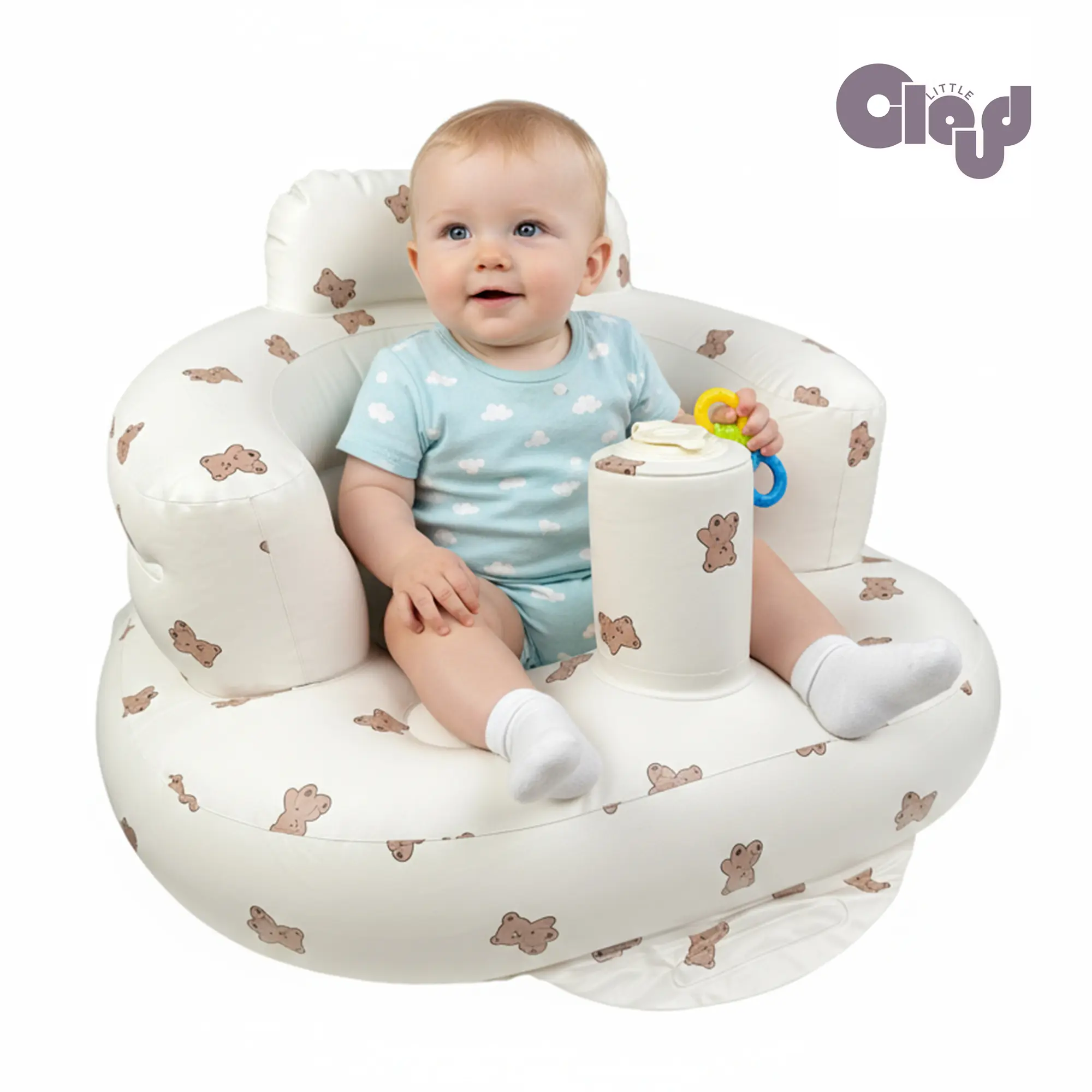 Inflatbale Baby chair, Inflatable Seat for Babies 3 Months & Up, Built in Air Pump Infant Back Support Sofa Toddler Chair for Sitting Up, Baby Floor Seater Gifts