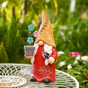 12 Inch Garden Gnome Figurine, Cute Outdoor Decoration for Patio & Balcony, Christmas Gift Idea, Weather-Resistant Yard Art, Garden Gnome Statue