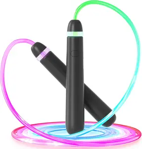 LED light-up jump  suitable for children and adults, colorful light-up jump  suitable for boys and girls. Adjustable Cordless Smart Skipping rope cable