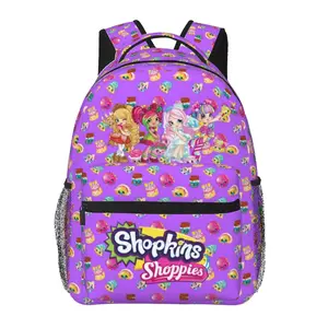 Shopkins Casual Backpack Shopkins cartoon Student Bag for Adults Shopkins Shoppies Lightweight Daypack with Adjustable Padded Shoulder Straps & Multiple Storage Pockets, Ideal Back to School Supplies