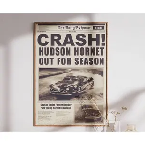 Vintage Pixar Cars Movie Poster Lightning Art Print - Decor For Movie Fans