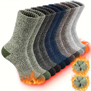 Unisex Thickened Warm Socks, 5 Pairs Casual Soft Comfy Breathable Athletic Running Socks for Hiking, Fishing, Outdoor Sports, Socks for Men & Women