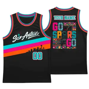 Custom Fiesta Colors Basketball Tank Top Jersey, Vintage Texas Sports Apparel, Personalized Unisex Game Day Fan Shirt