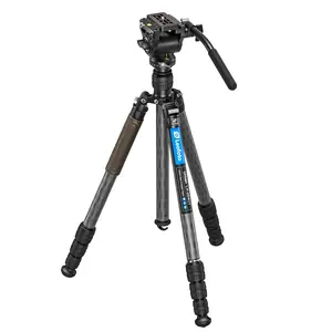 Leofoto LX-254CT+BV-5B Reversible Travel Tripod + Bino Fluid Head Kit