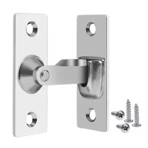 Explorinox 304 Stainless Steel Door Hasp Latch Rustproof Corrosion Resistant Easy Assembly Mini Size 90-Degree Sliding Lock for Wood Metal Aluminum