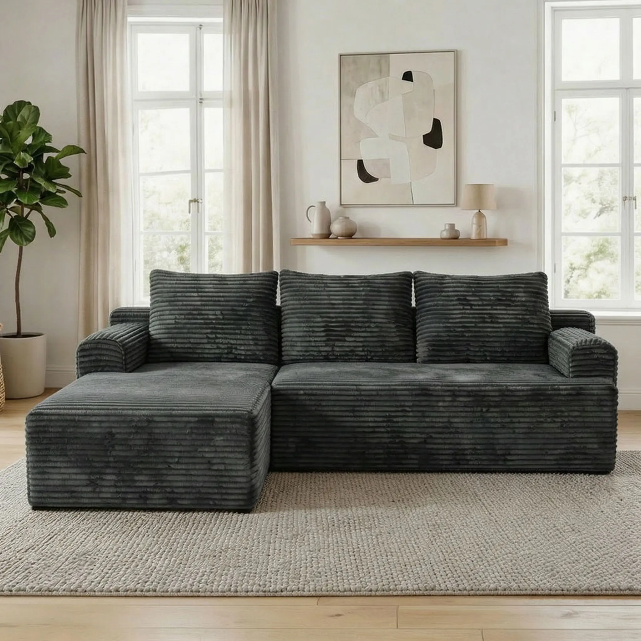 95"Dark gray-Left Chaise