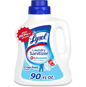 Lysol Disinfectant Laundry Sanitizer & Scent Booster 90 Fl Oz - Laundry Odor Eliminator, Color Safe Bleach Alternative, Crisp Linen Scent