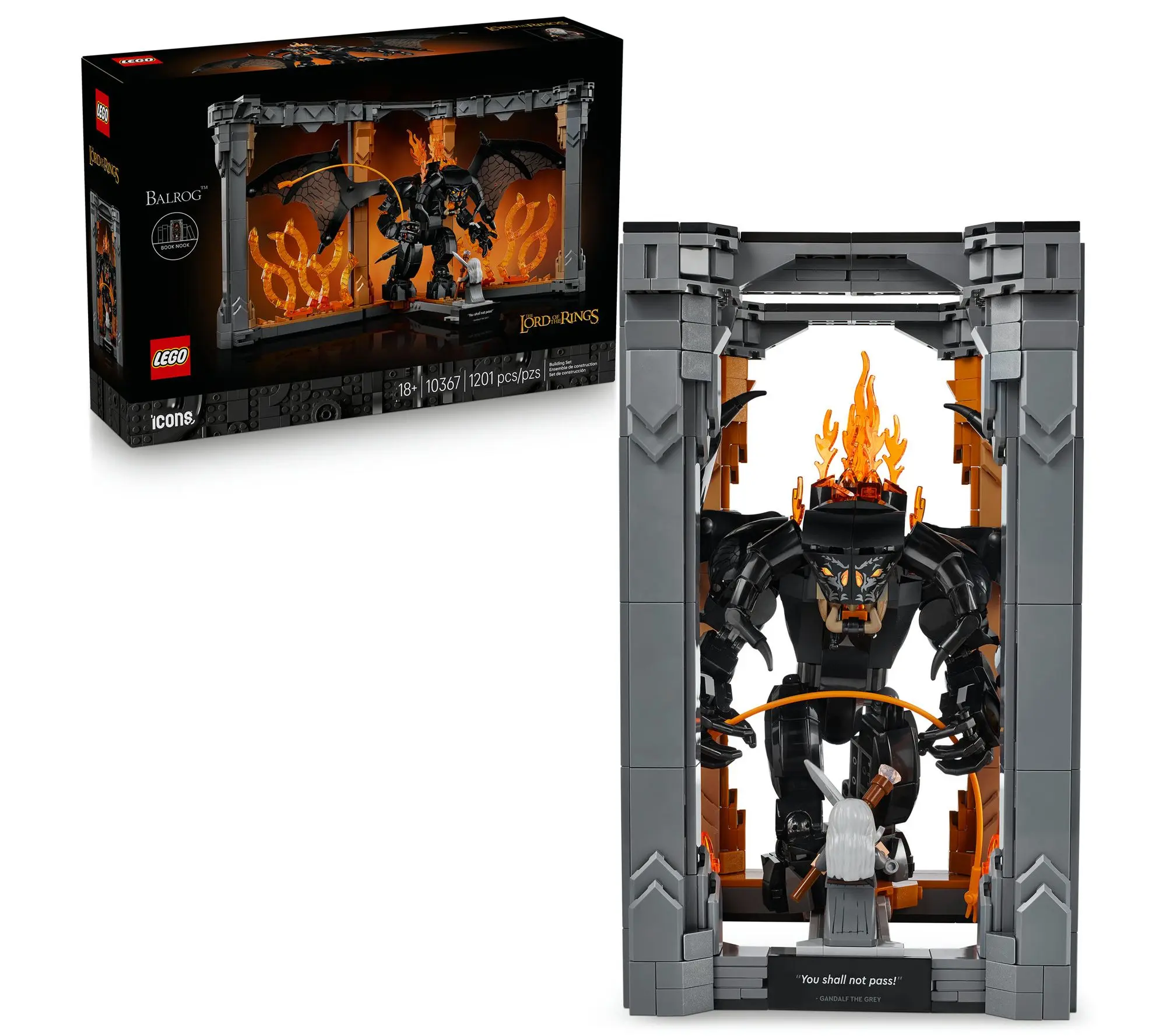 LEGO Icons The Lord of the Rings: Balrog Book Nook Bookshelf D