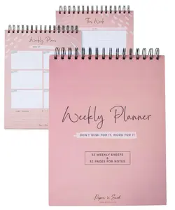 Spiral Weekly Planner Notepad –To Do List Pad with 52 Weeks & 52 Pages for Notes – 8.5x11” –Tear Off Sheets- Habit Tracker