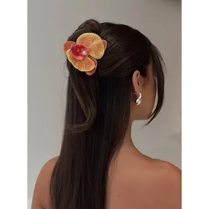 Azurah Flower Hair Clip Yellow
