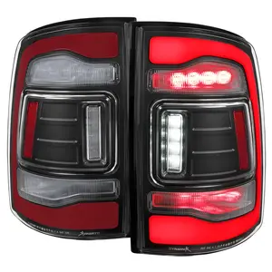 2013-2018 RAM 1500/2500/3500 Sequential Signal LED Tail Lights (Black Housing/Clear Lens)