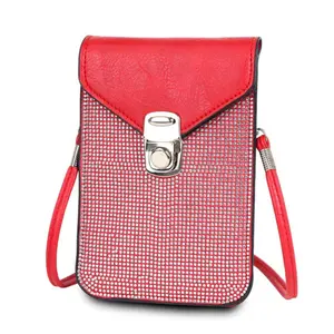 Red Rhinestone Cellphone Wallet