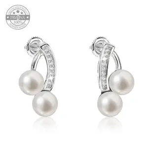 SKU: 21023.1 Freshwater Pearl Earrings AAA Sterling Silver Drop Earrings Gift for Women Bride Wedding Anniversary