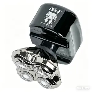 Men’s Electric Skull Shaver Pitbull Silver PRO: Electric Head Shaver for Men, Wet & Dry Shaver