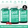 3 Bottles of Goli Pre, Post, Probiotics Gummy - World's First 3-in-1 Gluten-Free, Vegan, Non-GMO, and Gelatin-Free.
