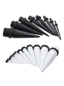 Expansores Oreja Piercing Ear Body Jewelry Stretcher Expanders Dilations Ear Gauge Tapers Plugs With Silicone Ring 1.6mm-20mm