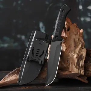 Durable and multifunctional stainless steel sharp straight knife with blade cover, suitable for outdoor fishing, barbecue, camping, picnicking, hiking and other scenes, easy to carry with you