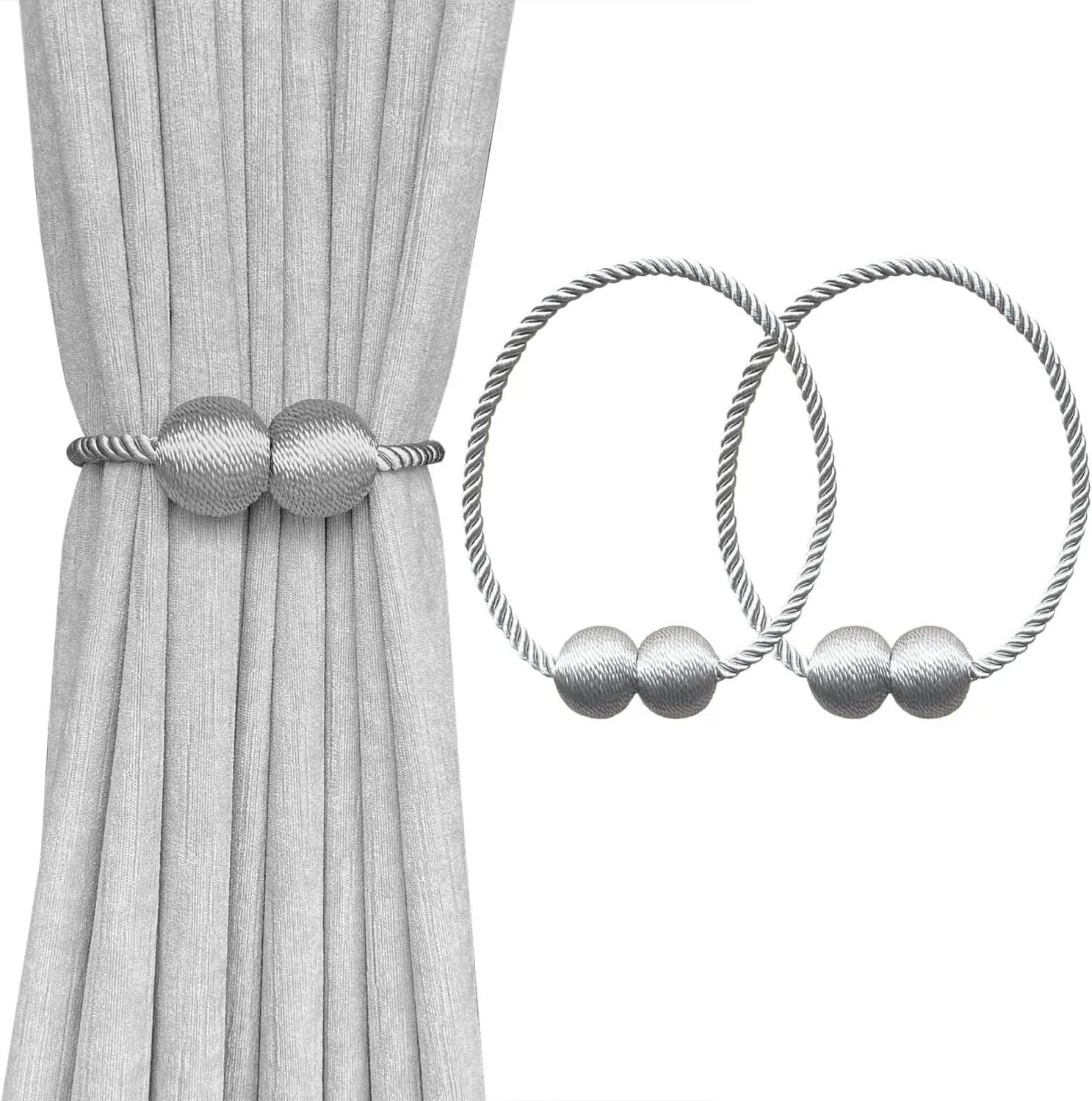 2PCS Arbitrary Shape Strong Curtain Tiebacks Plush Alloy Hanging Belts Ropes Curtain