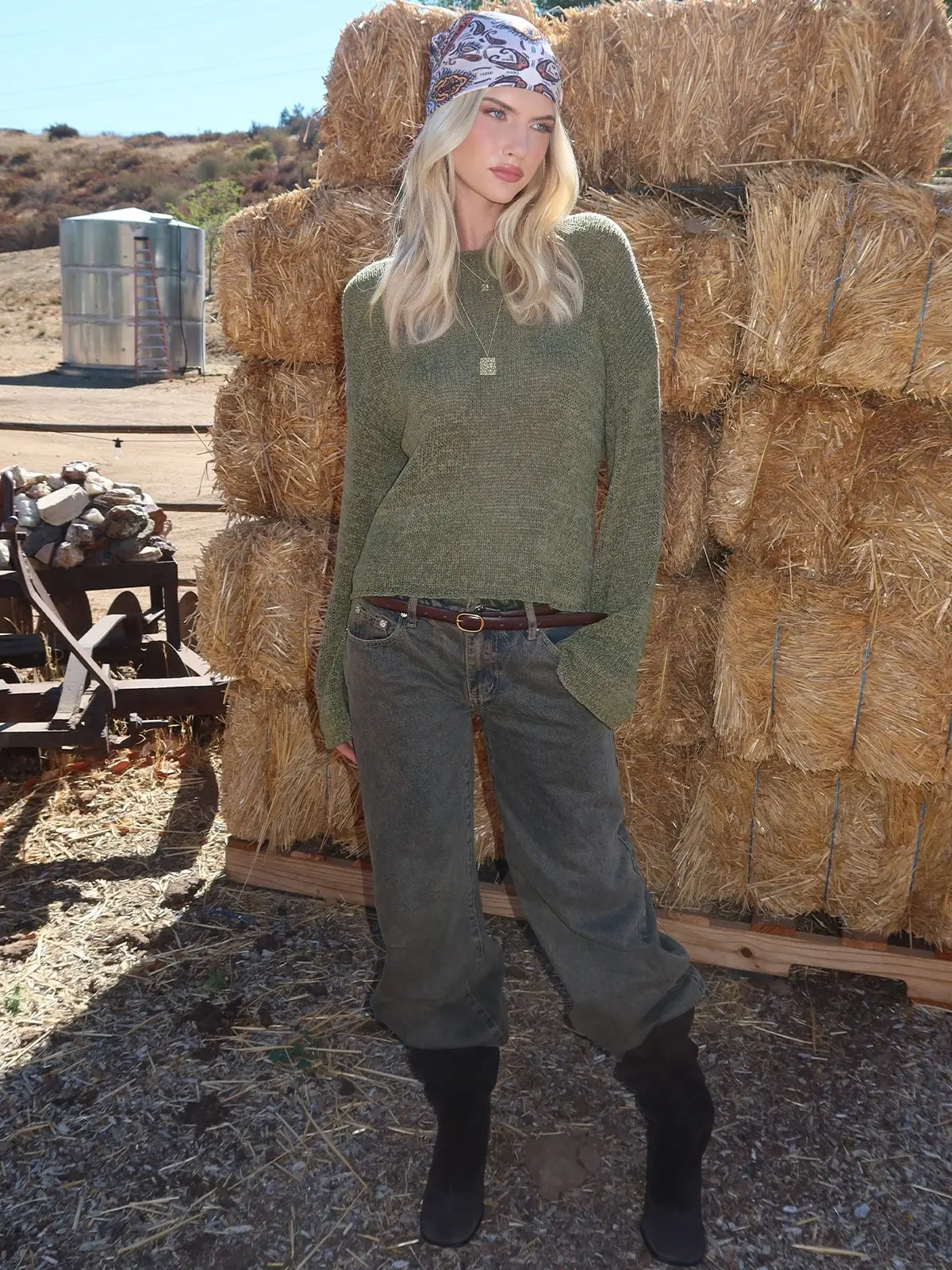 Drop Shoulder Light Knit Sweater