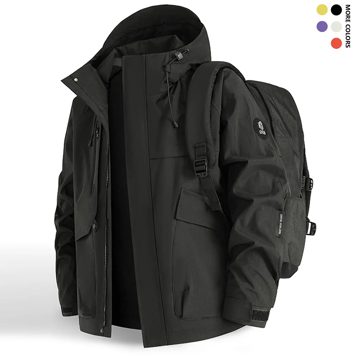 Men’s Loose Outdoor Cycling Casual Stylish Jacket Windbreaker Sports Mountaineering Coat, New Outdoor Hooded Couples’ Mountain Climbing Jacket, Spring & Autumn Windproof Waterproof Breathable Stylish Plain Jacket, Casual Athletic Jacket