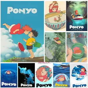 Anime P-Ponyo Figure Movie Poster Bedroom Home Decor Art Poster Perfect Gift for Family and Friends