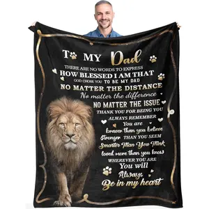 Gift blanket for dad, birthday gift for daughter's dad, Christmas and birthday gifts for dads, gifts for old dad, gifts for sons' dads, comfortable throw blanket, Flannel Dad Blanket