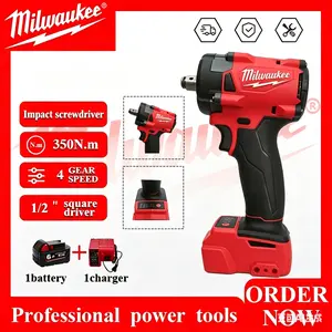 Milwaukee M18 1/2" Brushless Cordless Impact Screwdriver Kit - 350N.m Max Torque, 3500RPM No-Load Speed, 4500 Impacts Per Minute Rate, Variable Speed Trigger for Automotive Repair, Heavy Duty Maintenance tiktokshopspringglowup