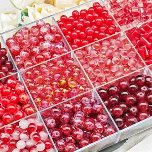 10mm Red Glass Beads for Jewelry Making, DIY Bracelet Necklace Earrings Handmade Craft Beads