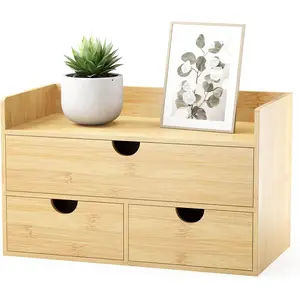 Desk Organizer with Drawers Small Desktop Drawers for Countertop Mini Tabletop Storage Container with Drawer for Home Office No Assembly Required