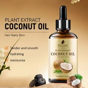 ROZINO Care Plant Extract Coconut Oil 100ml - Tender Smooth Hydrating Moisturizer for Face Skin Hair Scalp & Body Massage Unisex Cosmetic