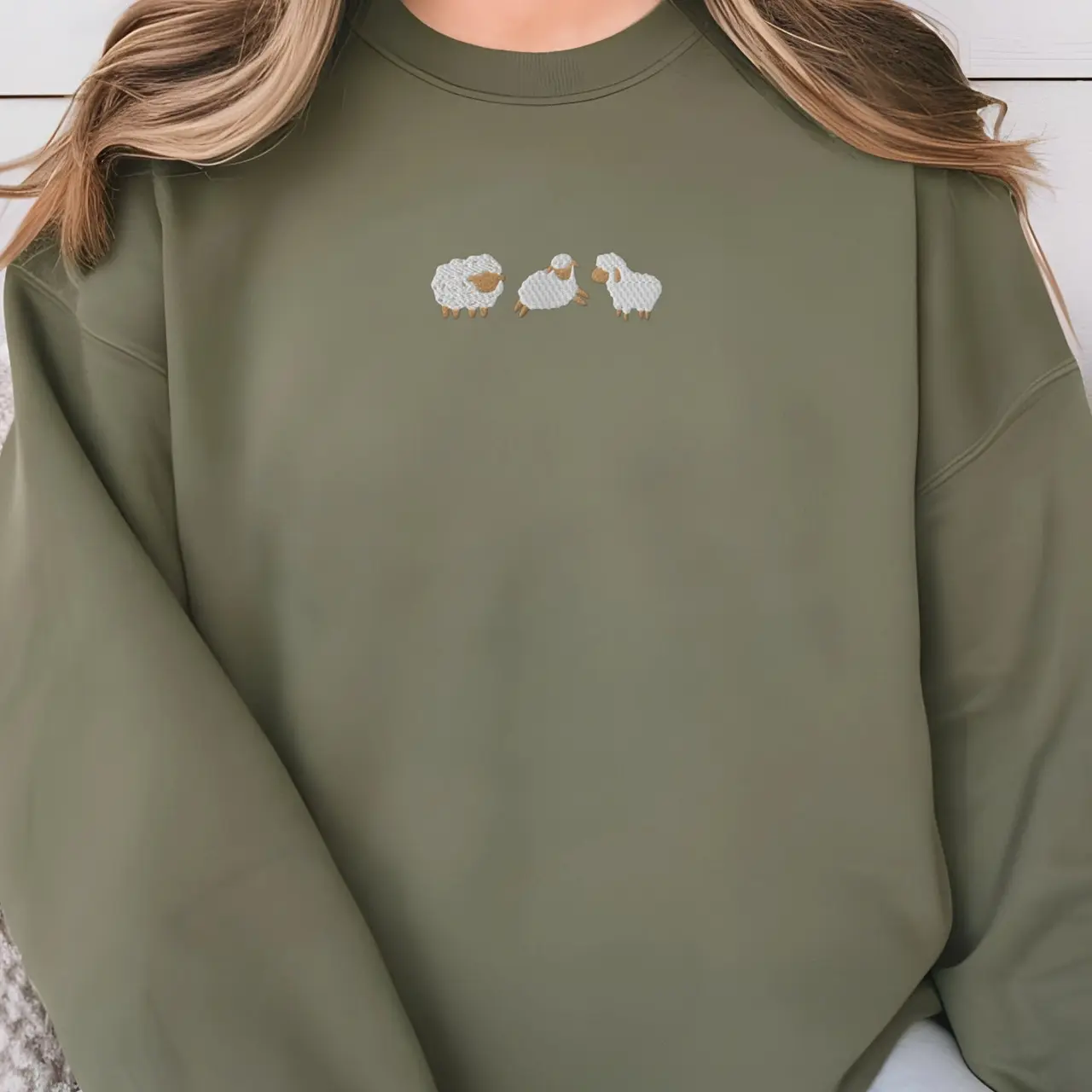 He Left The 99 To Find Me Embroidered Sweatshirt, Sheep Embroidered Christian Crewneck Women, The Lord is My Shepherd Sweatshirt
