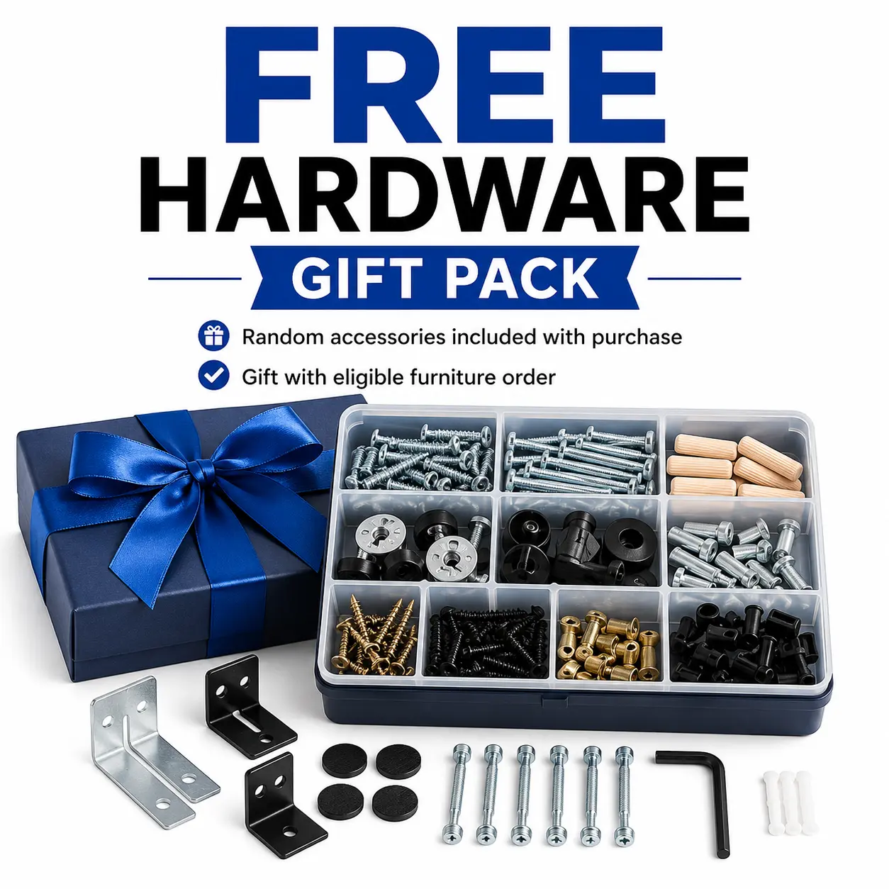 Furniture Hardware Gift Pack - Exclusive for Selected Orders, Ideal for Indoor & Gaming Furniture Assembly