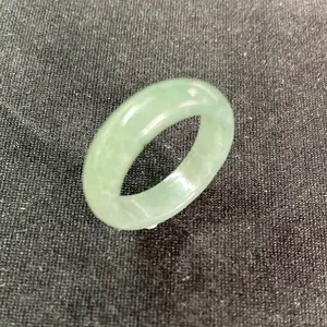 80004 Burma Myanmar jadeite Green Natural A Jade Ring Size 7.75