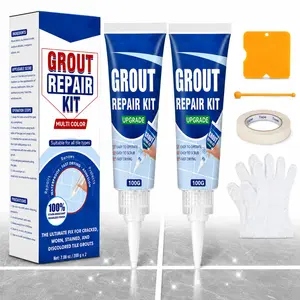 Tile Grout Repair Kit, 2 Pack  Drying Grout Filler for Bathroom, Kitchen, Shower, Versatile Triple Use with Grout Sealer, Replace Grout Pen for Restore and Renew Tile Joints Line(White)