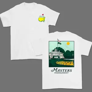 ⛳[Graphic Tee]Masters Tournament 2025 Shirt – Vintage Cotton Augusta Golf Club Menswear with Breathable Fabric & Classic Collar, Trendy Graphic Tee for Men & Women, Comfortable and Stylish Apparel, Perfect Gift for Golf Fans and Masters Enthusiasts