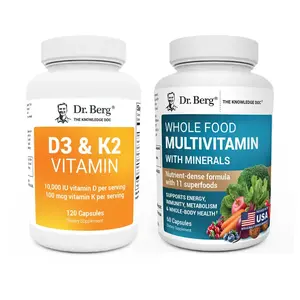 Energy Bundle - D3 & K2 Vitamins + Whole Food Multivitamin with Minerals (60 Capsules) - Supports Energy, Immunity & Overall Health