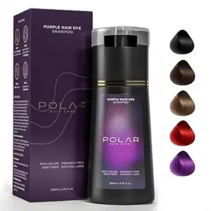 POLAR HAIR CARE Polar Haircare - Hair Dye Shampoo for Gray Hair for Women & Men | Natural Dye Kit - Semi Permanent Hair Dye Shampoo - Vegan Dye - Gray Hair Shampoo for Woman USA 6.76 Fl Oz
